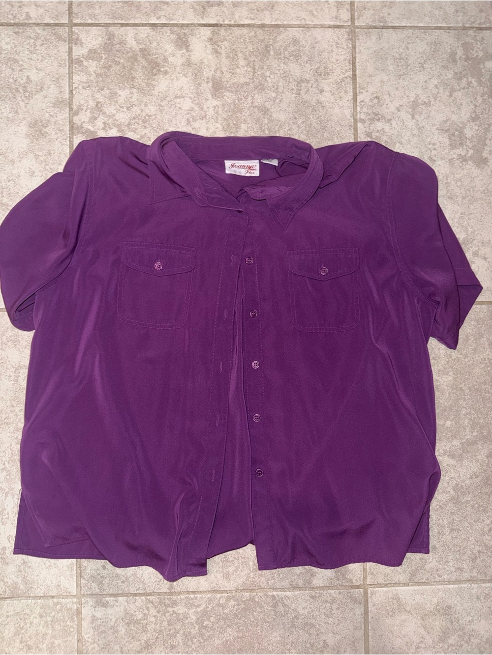 Joanna Plus Purple Button-Up Blouse